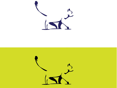 Cat negetive space logo design