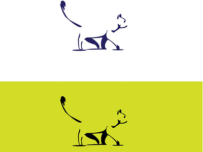 Cat negetive space logo design