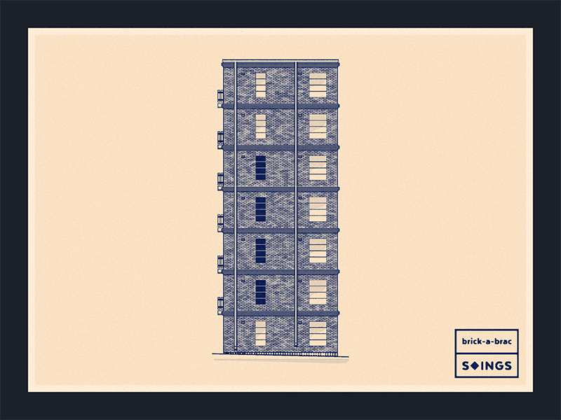 Brick-A-Brac buildings canvas fire escape generative illustration tiles windows