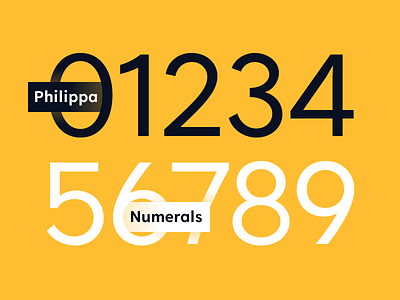 Philippa Numerals 0 1 2 3 4 5 6 8 9 figures numbers sans serif