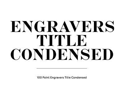 Engravers Title Condensed font r specimen typography