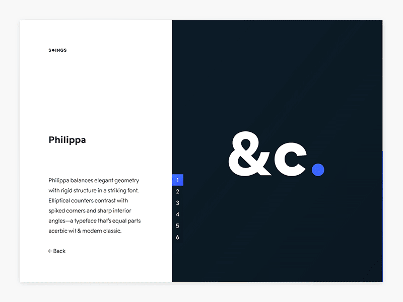 Portfolio - Introducing Philippa horizontal personal sans serif typeface website