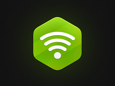 Wifi geometrical geometry glow green hexagon icon network photoshop picto pictogram wifi
