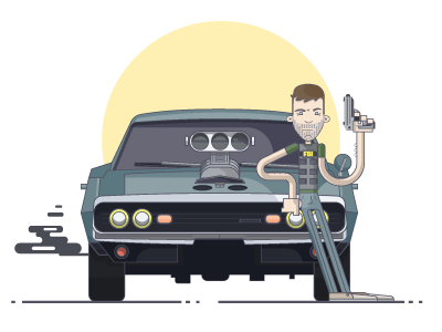 Paul Walker, A Tribute auto car charger dodge fast and furious furious 7 illustration line art walkers