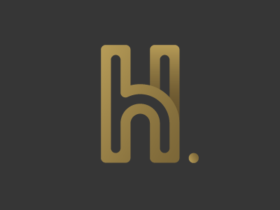 H Monogram ai circle gold h letter logo mark monogram symbol typography