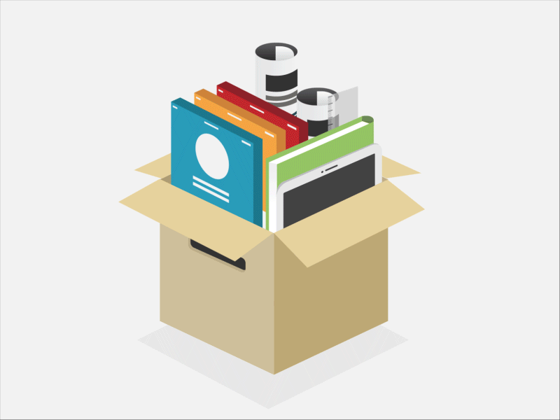 Box after animation apps box design effects gif illustration isometric
