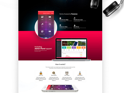 Umbuzin music app landing page app landing page mobile app music website ui design website