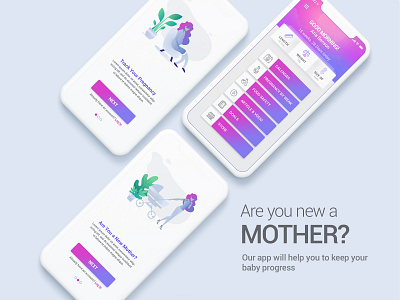 Pregnancy Tracking App android app concept ios iphone app mobile app mother pregnancy track ui ux