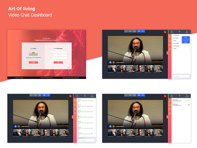 Video Chat Desktop App art of living chat communication dashboard desktop app meeting room online meeting ui design ux