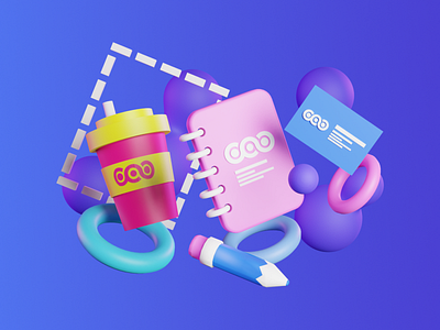 Branding 3d branding c4d design hero illustration