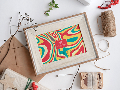 Free Artistic Wooden Frame Mockup Template
