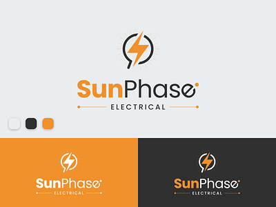 Electrical Company Logo abstract branding electrical logo logo design logo type minimal professiona sun