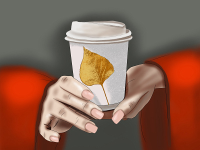 Autumn coffee 2d design graphic design illustration procreate vizualization