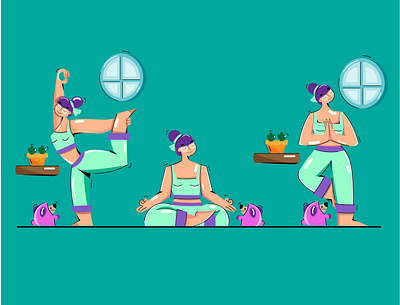 YOGA.POSE.ILLUSTRATION app design art artist body art characterdesign creative digital illustration illustration illustrator vector visual design yoga app yoga pose