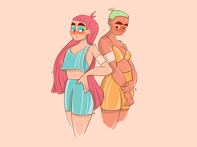 friends animation 2d animation design body drowimg characterdesign digital illustration friend friendship girl character girl illustration illustration