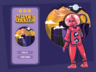 space game artist branding characterdesign design digital illustration game illustration theme ui