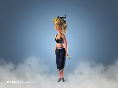 Elf Girl 3d 3d design 3d model 3d object animation blender c4d character cute elf graphic design illustration inspire render rezaasadi