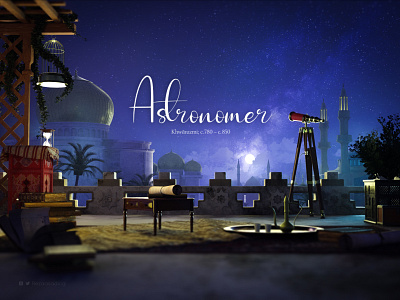 Astronomer - 3D Environment 3d 3d design 3d model 3d objects animation arabian architecture astro blender cycle environment fantasy mosque night persian real reza asadi sky star telescope