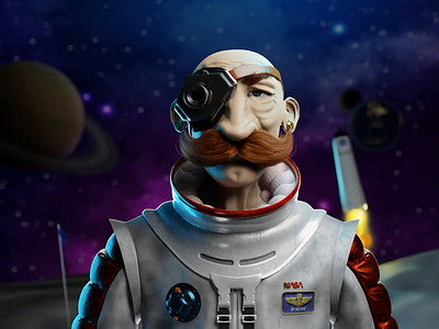 NFT Collection - Mr. Mustache #1 Astronaut 🧑‍🚀 3d 3d illustration 3d modeling 3d nft 3d object animation astro blender character cool cute design fantasy motion nft nft art nft character nft collection rezaasadi rocket