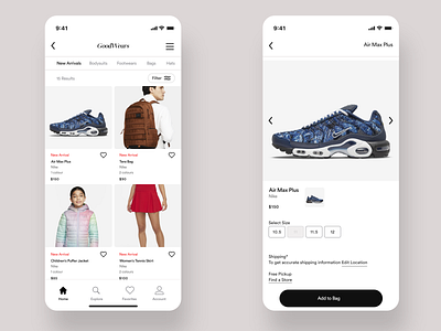 GoodWears App app branding design ui ux