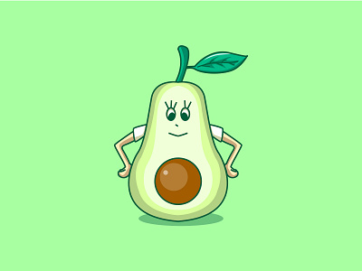 Avocado style logo avocado branding cartoon cartoon logo cute illustration design flatdesign fruit icon illustration minimalist logo