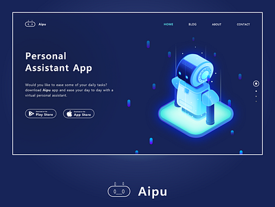 Aipu Website Concept app personal assistant robot webdesign website