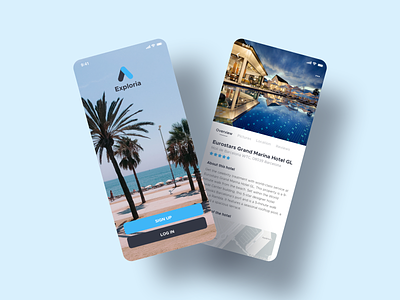 Exploria - Hotel Booking App app design ios sketch travel ui