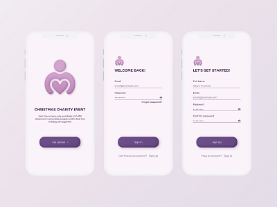 Sign Up Concept app charity app daily 100 challenge daily ui dailyui dailyuichallenge design ios light ui minimal mobile design pink sign in sign up simple ui uidesign ux uxdesign