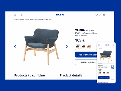 Ikea Design Concept app armchair daily 100 challenge daily ui dailyui dailyuichallenge e commerce ikea qrcode shopping shopping app ui ui design webdesign website