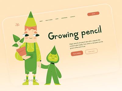Eco Pencil | Ui Concept | Illustrations animation character design design eco ecology illustrations landing landing page pencil ui ui concept website design