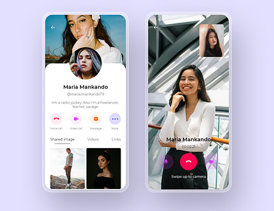 Messaging app ui adobe xd app figma ios messaging app mobile app ui profile ui user interface user profile video call