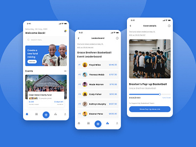 Fundraising app ui