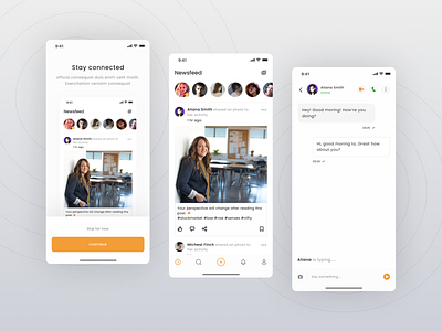 Social media app ui