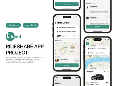 Trident | Ride Share App UI Kit app app design cab figma ios ride rideshare taxi