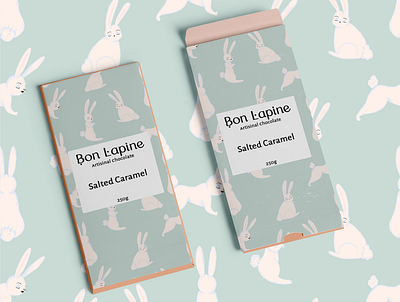 Bon Lapine chocolate mockup chocolate chocolate bar chocolate design chocolate packaging illustration luxury chocolate mockup rabbit rabbit illustration surface design