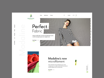 Madaline Website Design celan colors fabric hero layout modern slider ui ui design website white