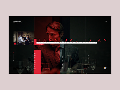 Hannibal TV Series - Website Design dark design hannibal media modern tv tv series tv show ui website