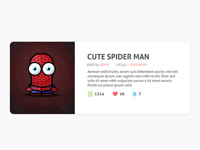 Blog Post Design blog design blog post cartoon clean cool cute flatdesign info man spiderman ui ui item