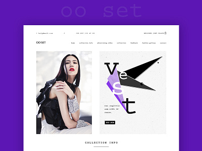 Oo Set Dribbble art asymmetric clean cool fashion feminine model purple ui vogue webdesign woman