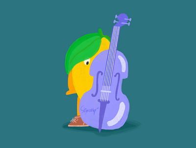 Shy Lemon design draw fruit music