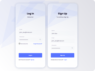 Sign Up & Log In Page Designed with Figma design figma ios app log in page sign up page ui user interface ux