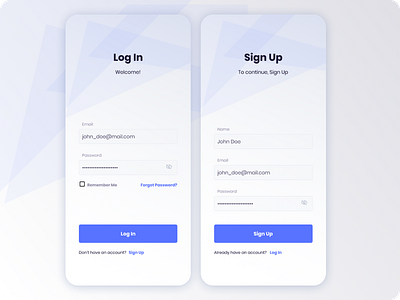 Sign Up & Log In Page Designed with Figma