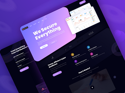 Security Landing Page Design with Figma (Dark)