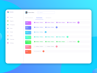 Schedule Manager app adobe xd dashboard dashboard design ui user experience user interface ux web app web design