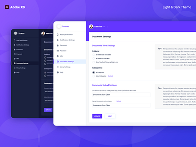 Dashboard Design   Document Settings  Adobe XD