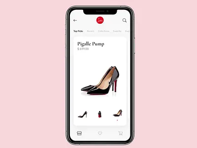 High Heels Online Shopping animation color gesture heels high interaction invision ios iphone online shoe shop ui ux