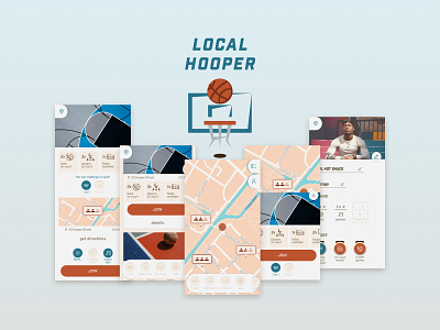 Local Hooper basketball branding graphic design mobile sport ui