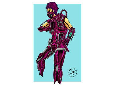 Cyborg character design digital coloring illustration illustration art scifi scifiart