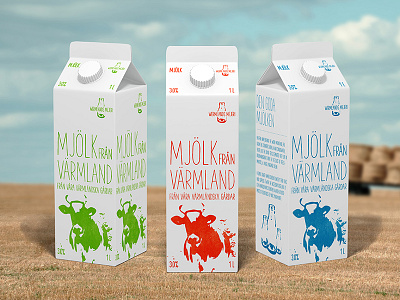 Milk Package cow milk package red swedish typography