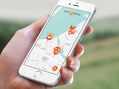 Meetogram geo app animals ape app clean fox frog geo minimalistic ui ux